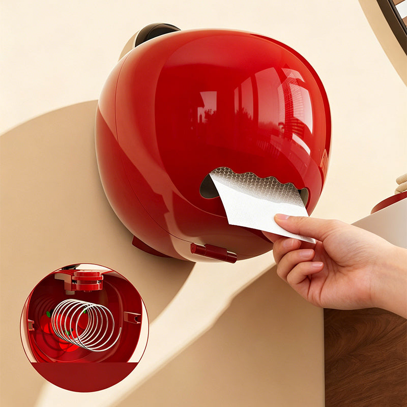 No-Drill Apple Suction Cup Tissue Holder with Aromatherapy