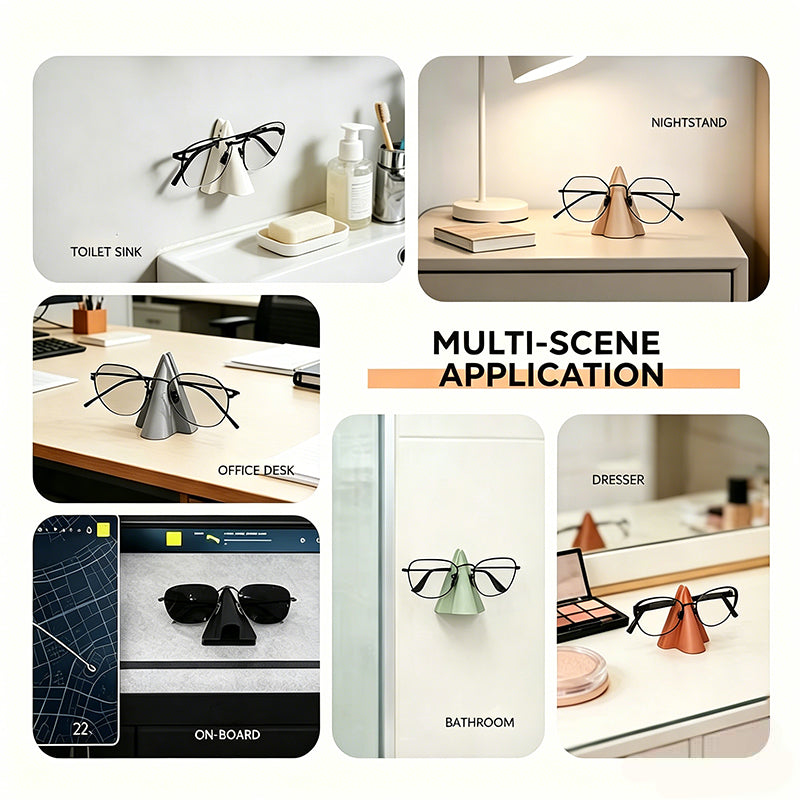 Silicone Nose-Shaped Glasses Holder – Wall Mount & Desk Stand