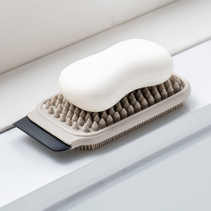 2-in-1 Food-Grade Silicone Fruit & Vegetable Cleaning Brush (Brush & Scraper)