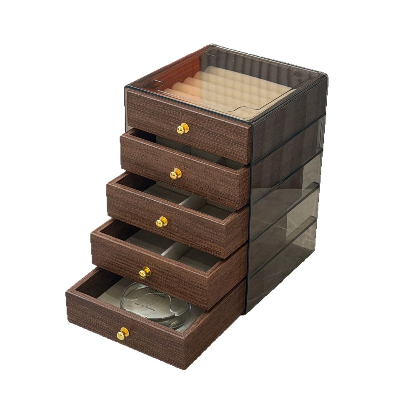 Stylish Wood-Grain Anti-Oxidation Jewelry Box | Multi-Compartment Organizer