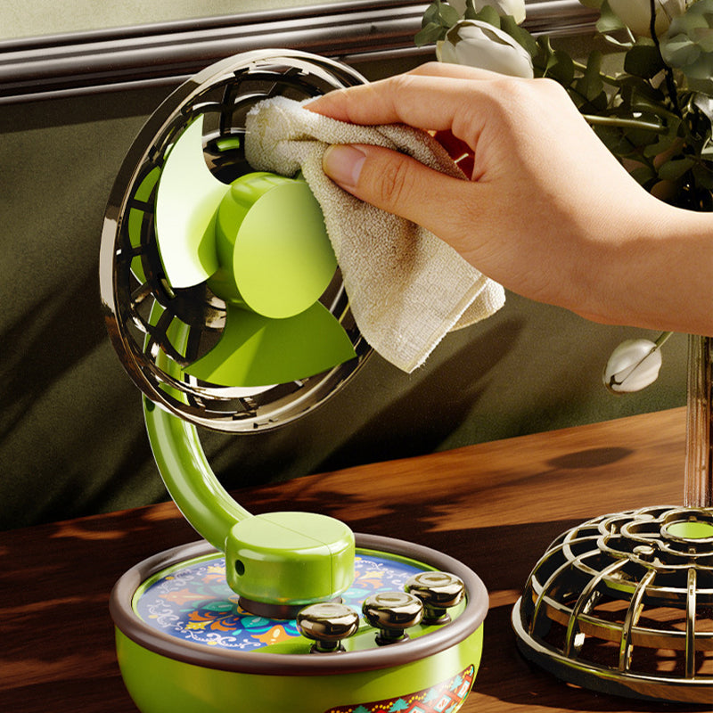 Portable Retro Fan with 3 Speeds & Ambient Light