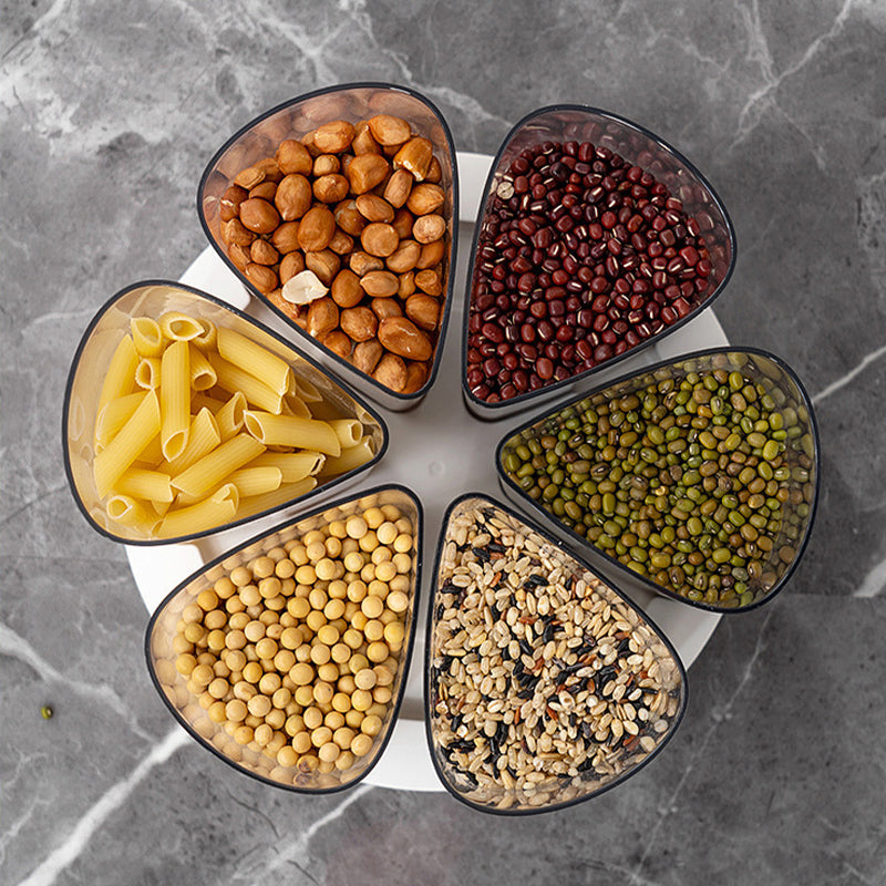 360° Rotating 6-Compartment Airtight Grain Storage Rack