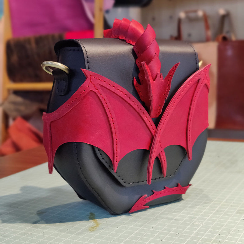Dragon Wing Leather Crossbody Bag – Fantasy PU Shoulder Bag with 3D Dragon Design