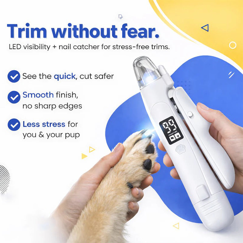 Professional Pet Nail Clipper Grinder with LED Light & Digital Display