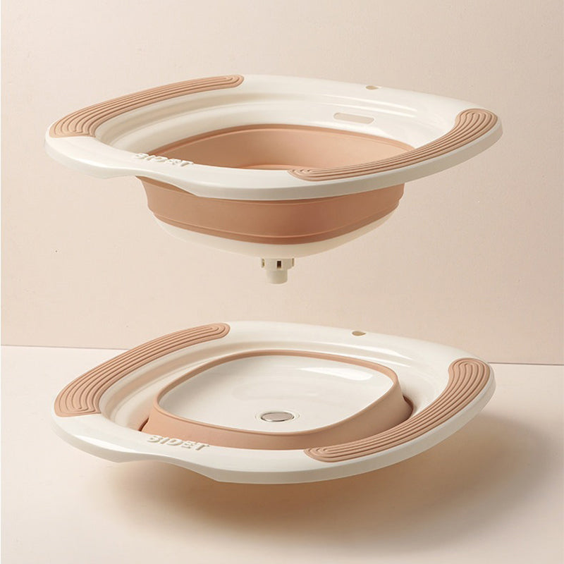 Foldable Anti-Overflow Sitz Bath with Built-in Pop-Up Drain Plug