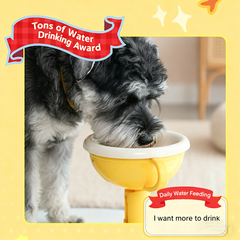 Trophy-Shaped Adjustable Pet Bowl with Neck Support