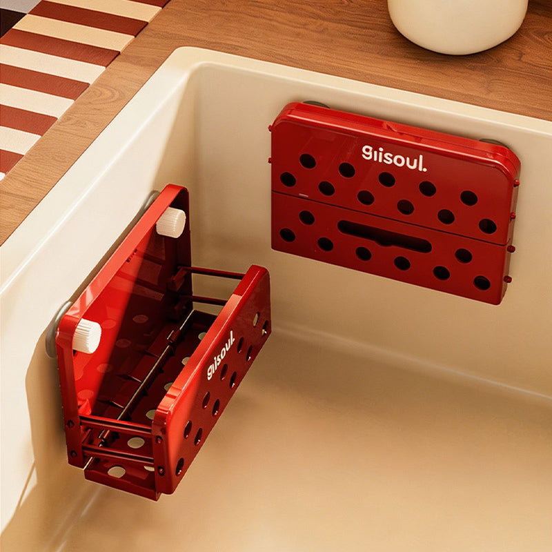 Foldable Sink Organizer Rack – No-Drill Suction Cup Design