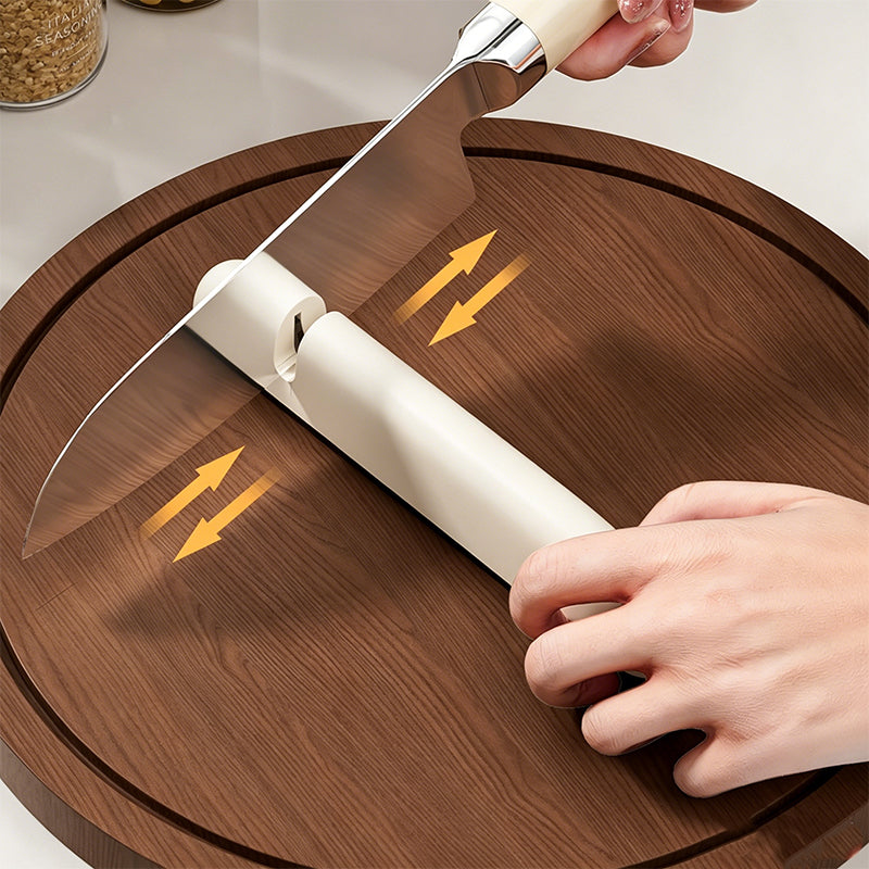 No-Drill Wall-Mounted Knife Holder with Magnetic Sharpener