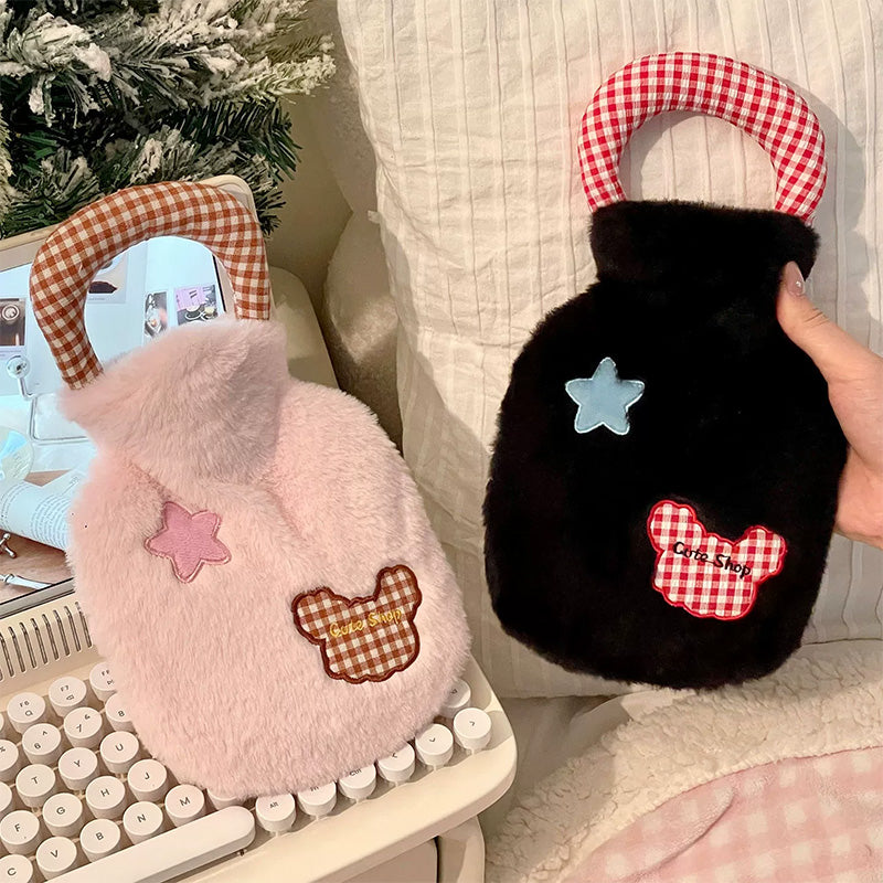 Cozy Plush Hot Water Bottle with Removable Cover