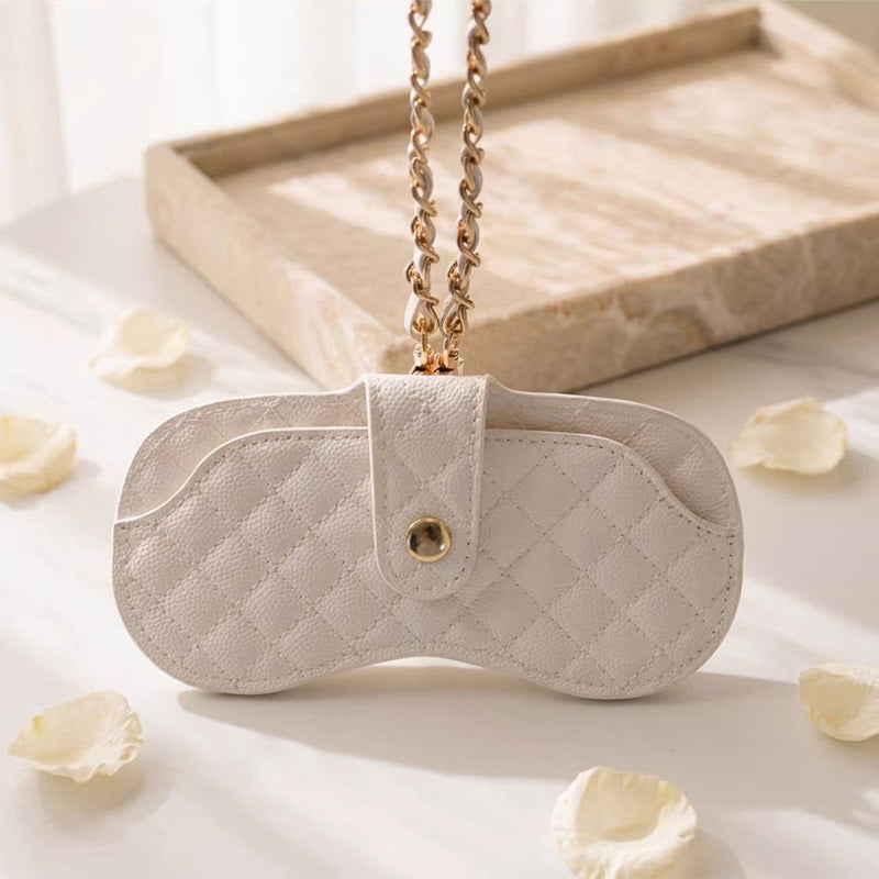 Luxury Quilted Bag Charm Sunglasses Case