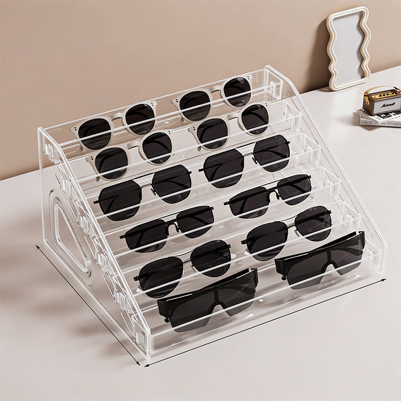 Large Capacity Acrylic Tiered Eyeglass Storage Rack