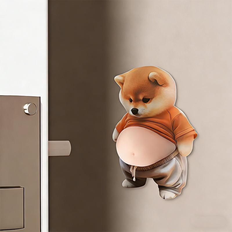 3D Big Belly Puppy Silicone Anti-Collision Wall Sticker