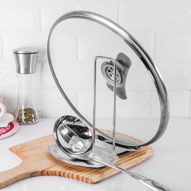 Stainless Steel Pot Lid & Utensil Holder with Drip Tray