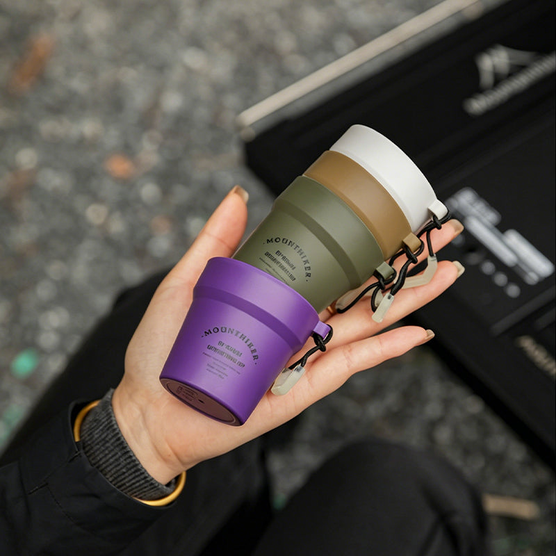 Stackable Camping Cup Set with Glow-in-the-Dark Handles
