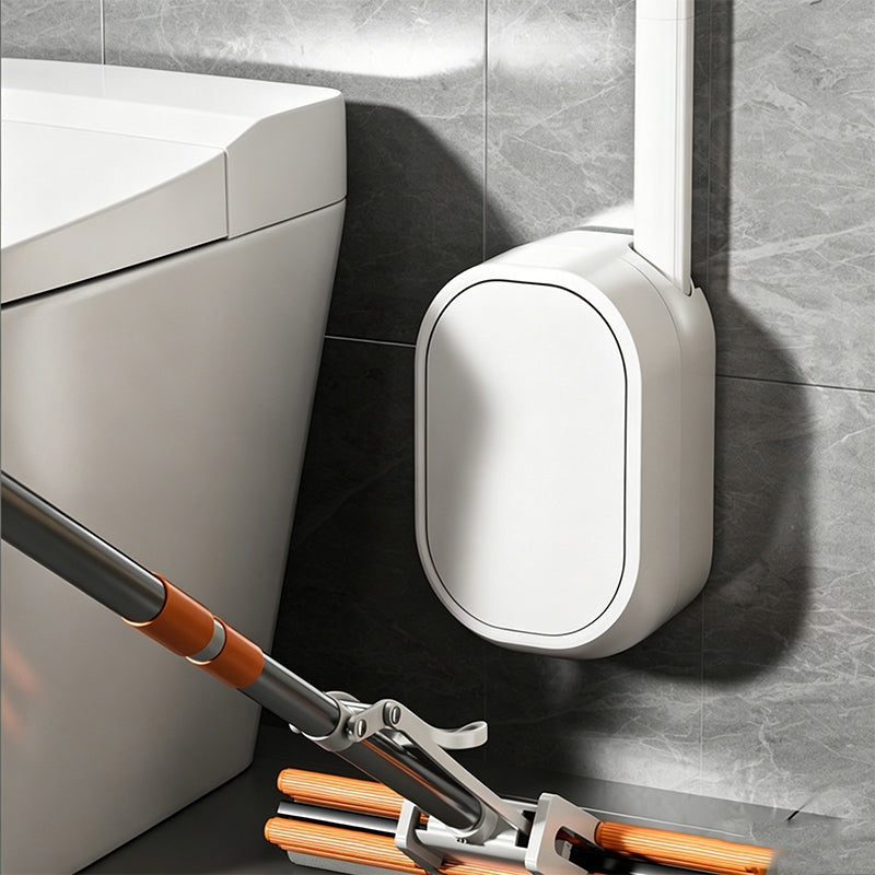 Toilet Brush Set with Disposable Heads and Built-in Cleaner