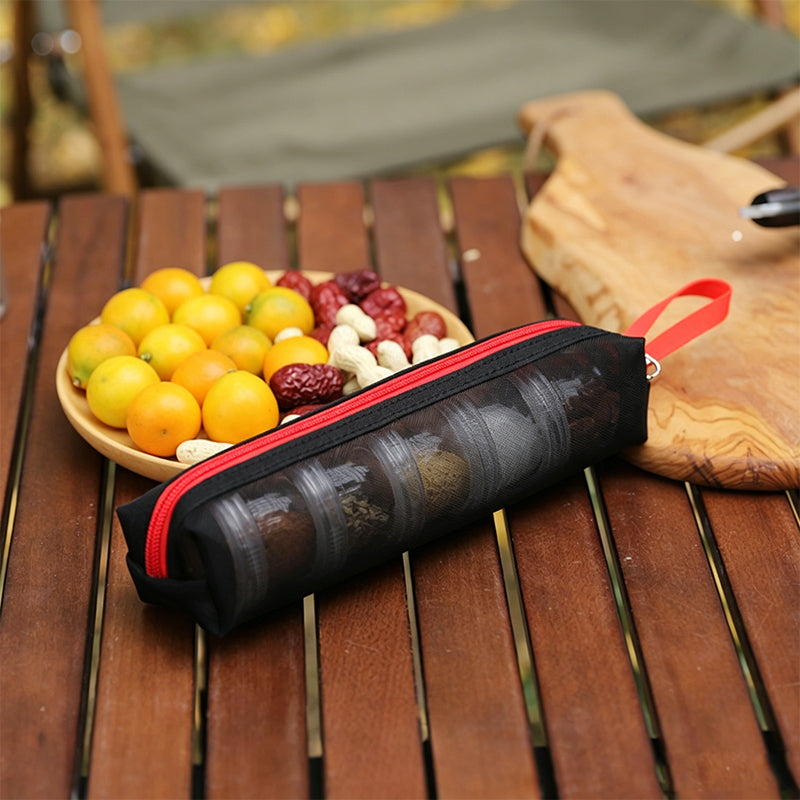 Portable Camping Spice Bottle Set with Mesh Bag