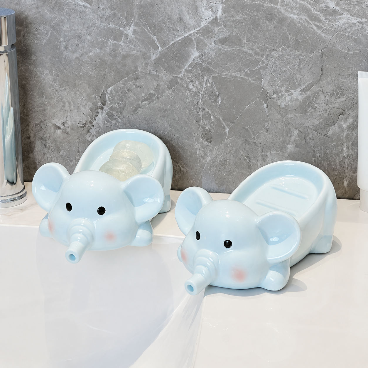 Cute Elephant Ceramic Soap Dish