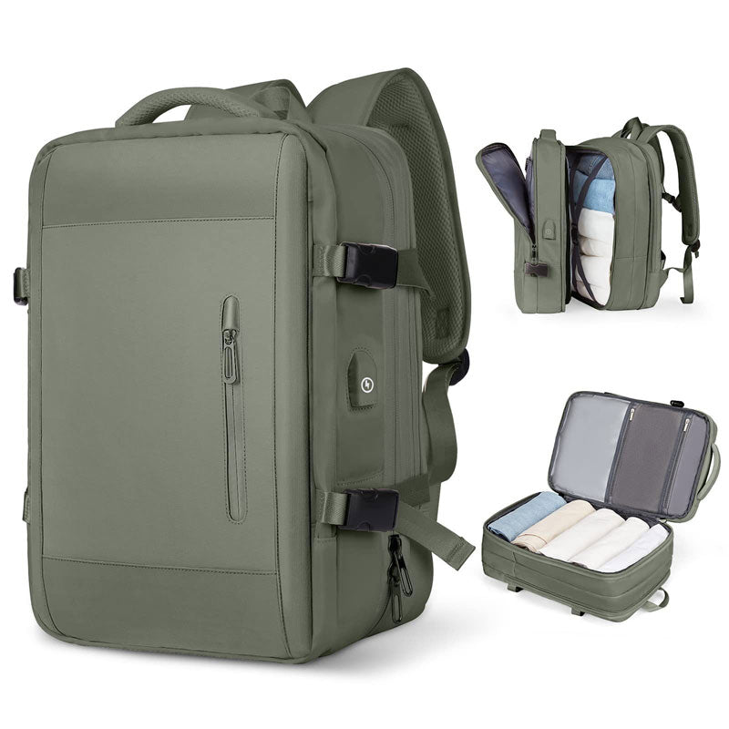 USB Rechargeable Waterproof Travel Bag - 180° Full-Open Design & Dry-wet separation