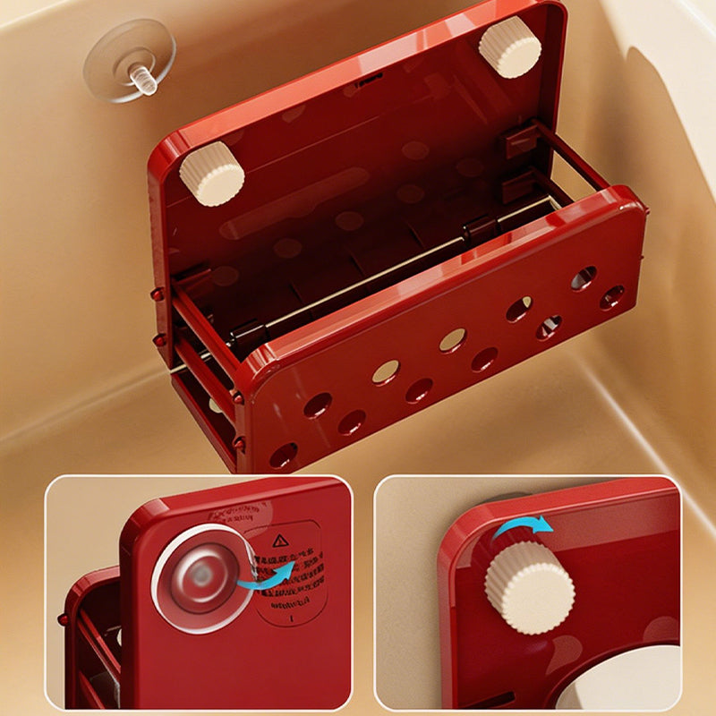 Foldable Sink Organizer Rack – No-Drill Suction Cup Design