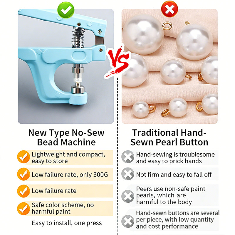 Beading Hand Press Pliers – Compatible with Multiple Pearl Sizes