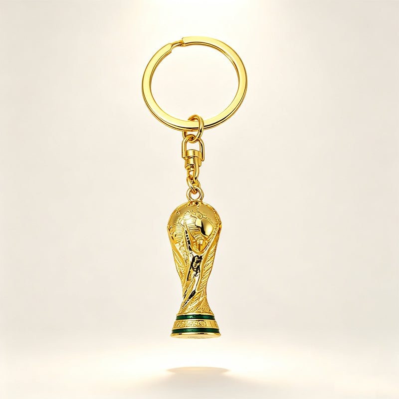 Mini Gold Trophy Keychain for Soccer Fans