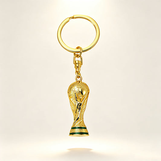 Mini Gold Trophy Keychain for Soccer Fans
