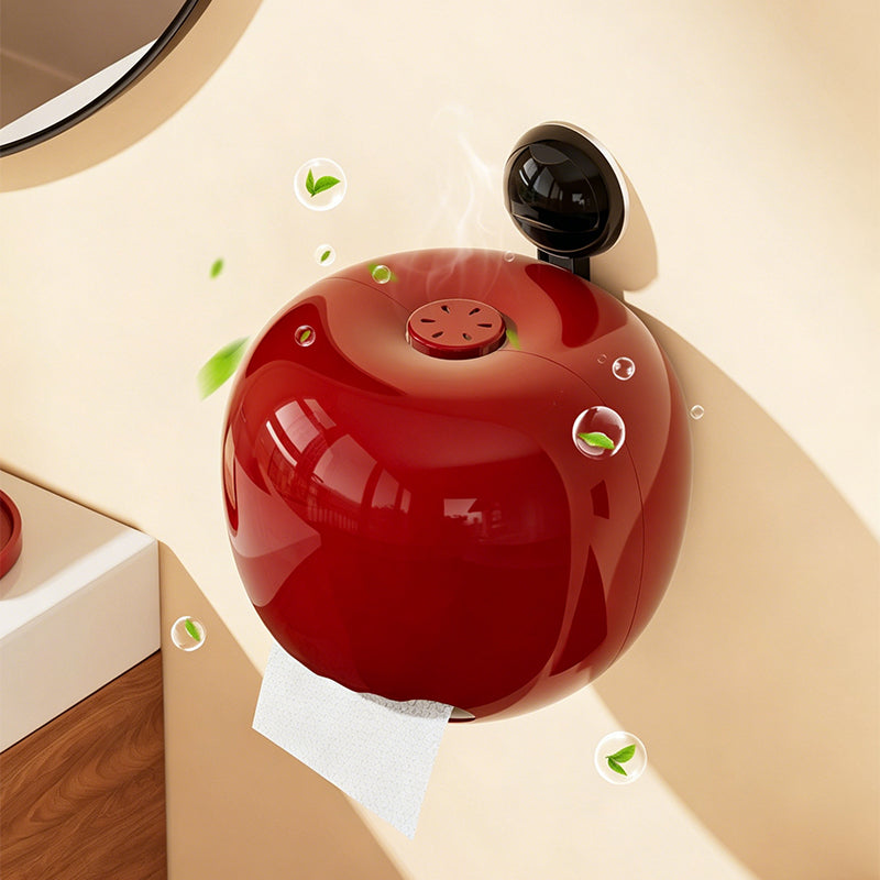 No-Drill Apple Suction Cup Tissue Holder with Aromatherapy