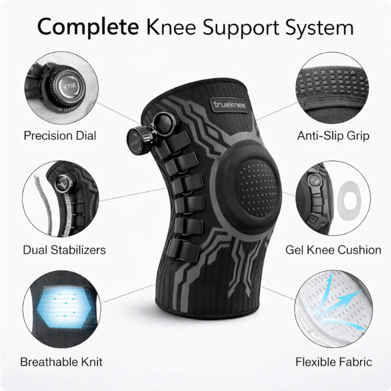 Dial Adjustable Knee Brace with Silicone Cushion Support