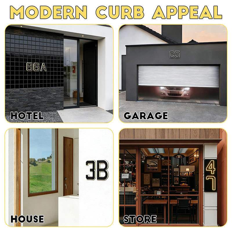 Solar Powered LED House Number Sign with Automatic Lighting
