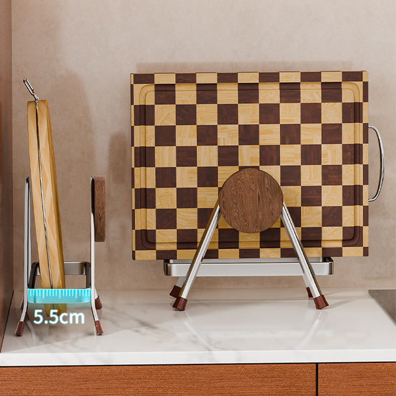 Beech Wood Cutting Board Rack with Rust-Resistant Frame
