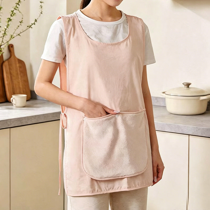 Oil-Resistant Breathable Apron Vest with Pocket & Hand Towel
