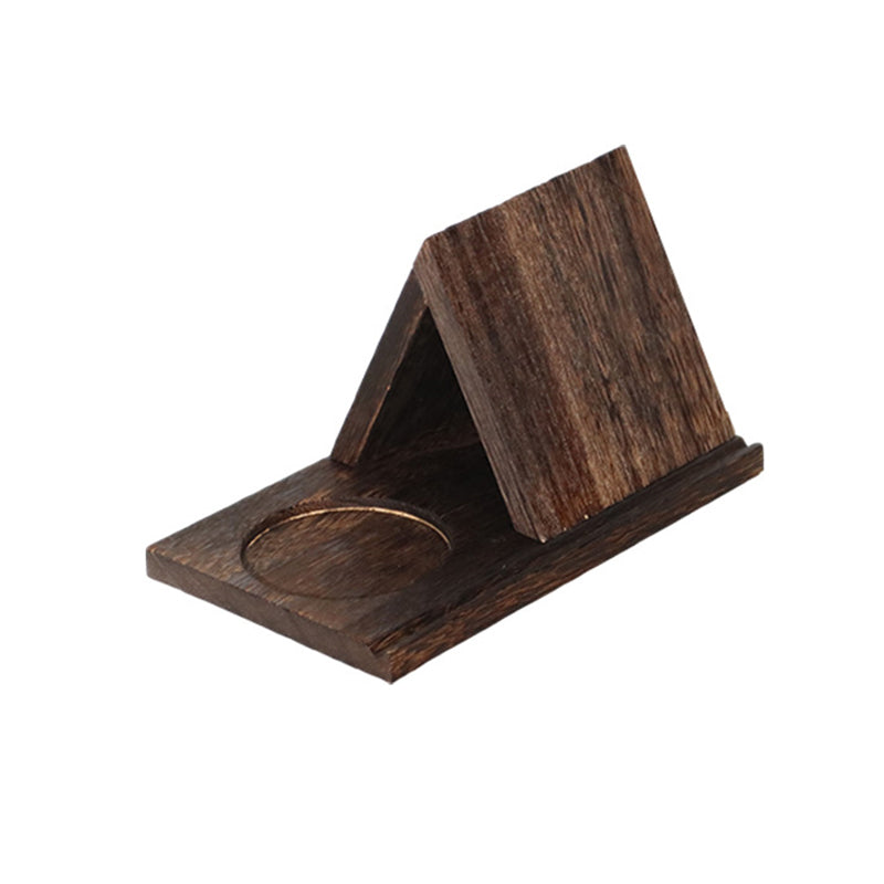 Triangle Wooden Book Stand with Cup & Pen Slots
