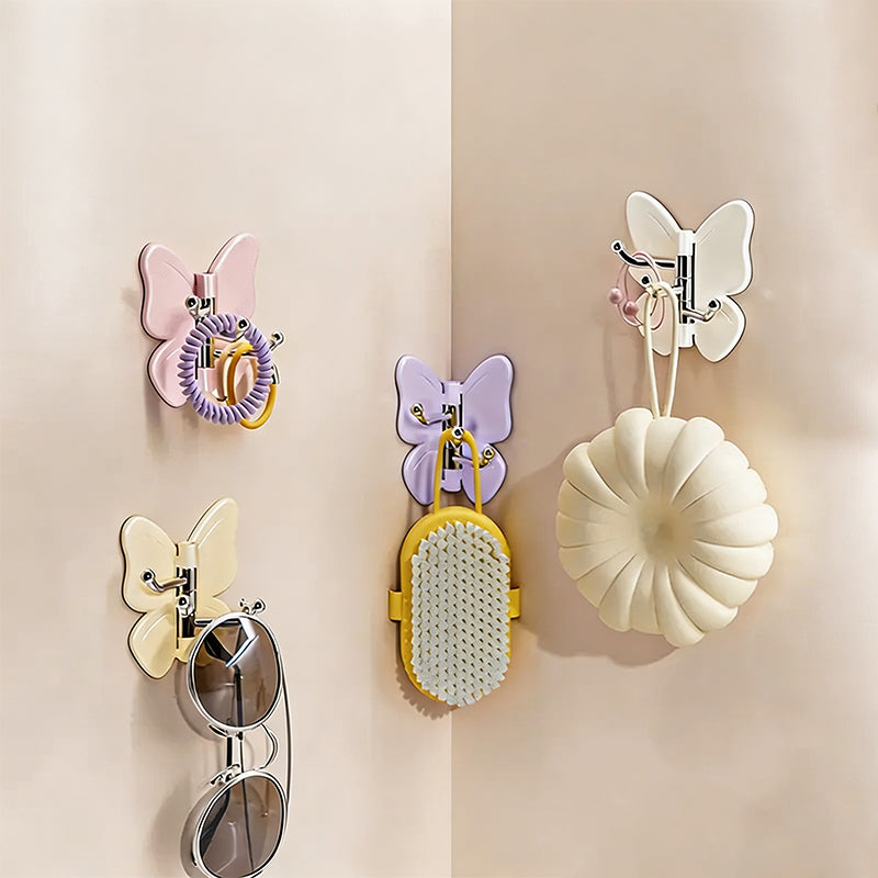 Butterfly Corner Rotating Hook | No-Drill Adhesive Wall Hook