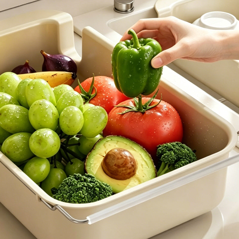 Large Capacity Expandable Over Sink Dish Drying Rack with Utensil Holder