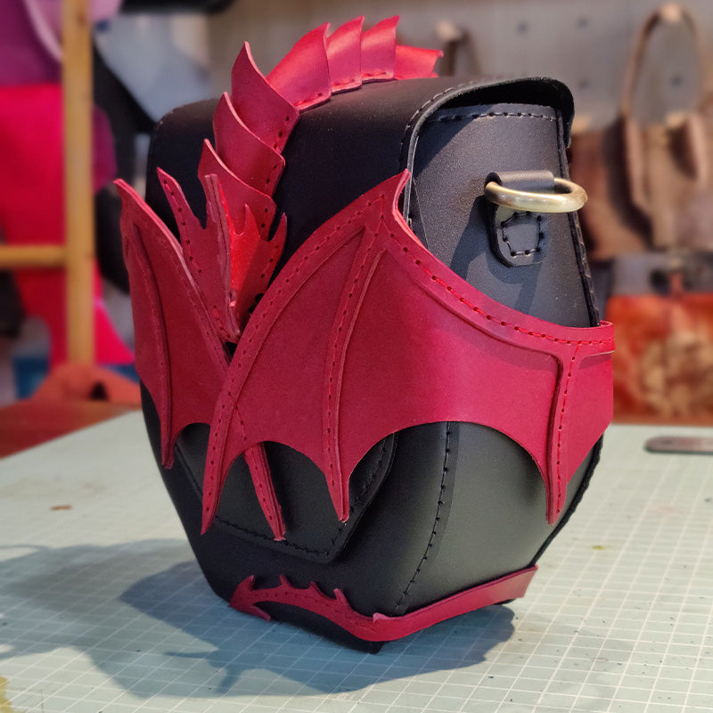 Dragon Wing Leather Crossbody Bag – Fantasy PU Shoulder Bag with 3D Dragon Design