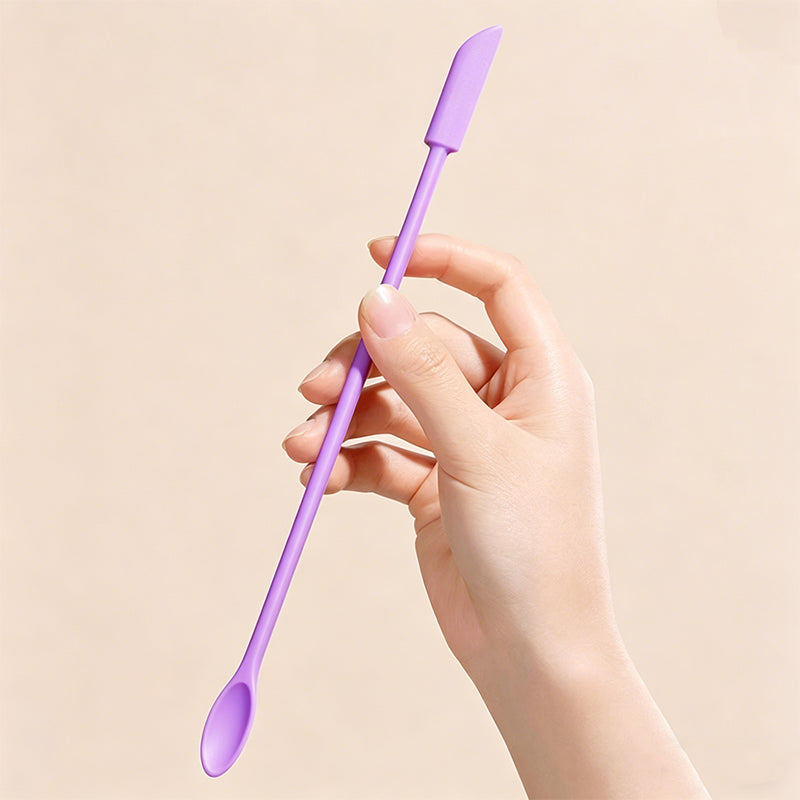 Dual-Ended Silicone Bottle & Jar Scraper for Skincare & Kitchen Use