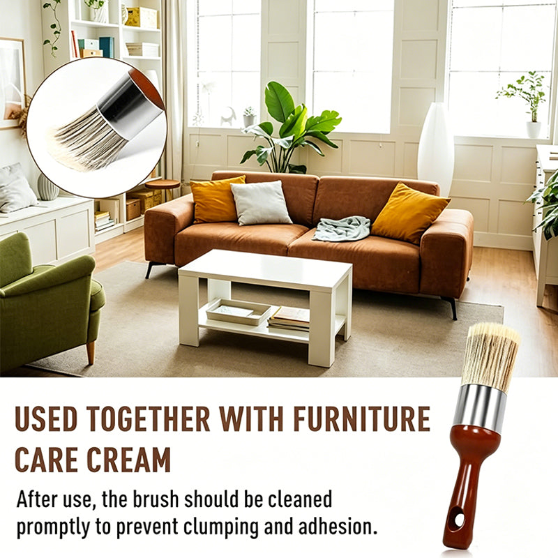 Premium Horsehair Leather Care Cleaning Brush for Genuine Leather Bags