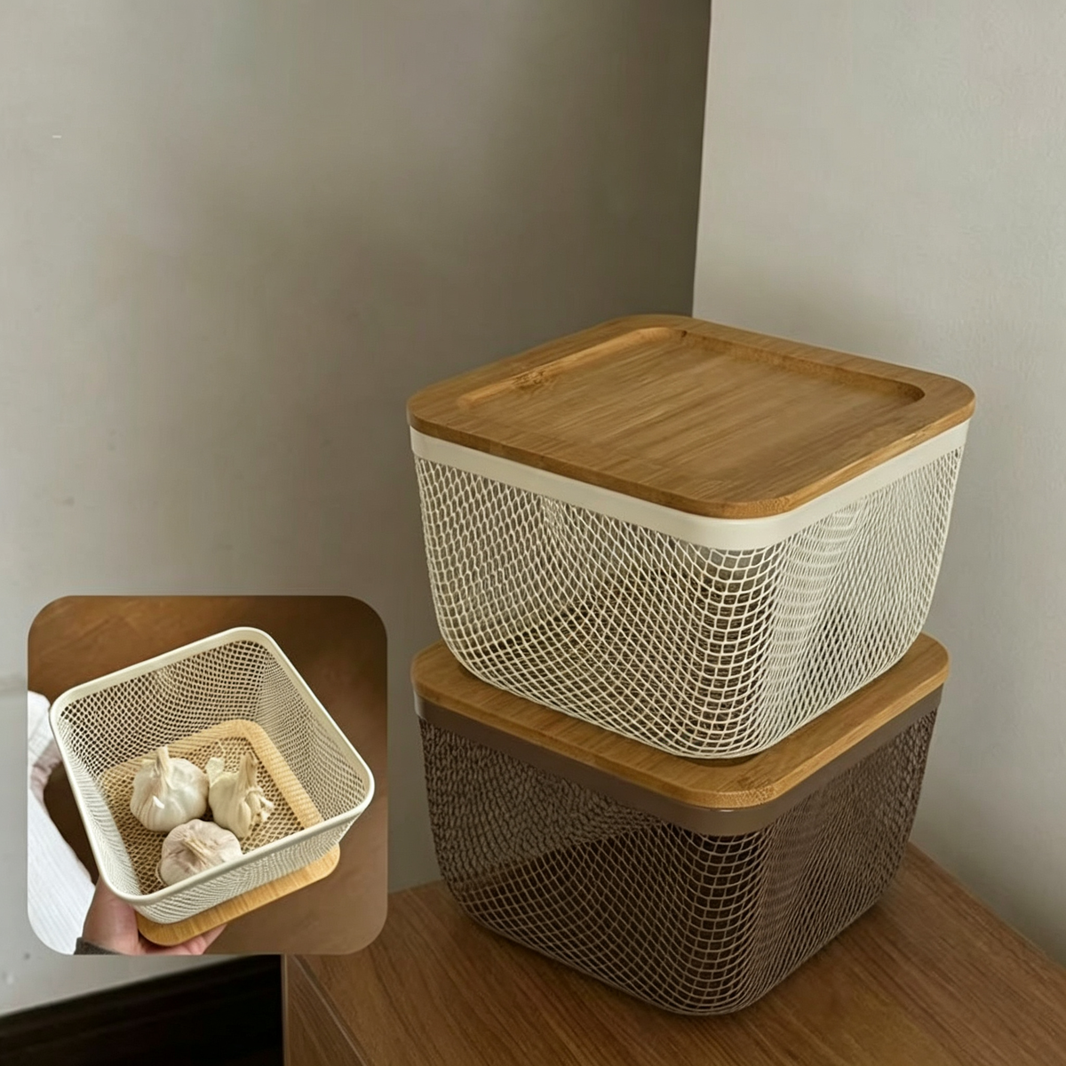 Iron Makeup Puff Storage Basket
