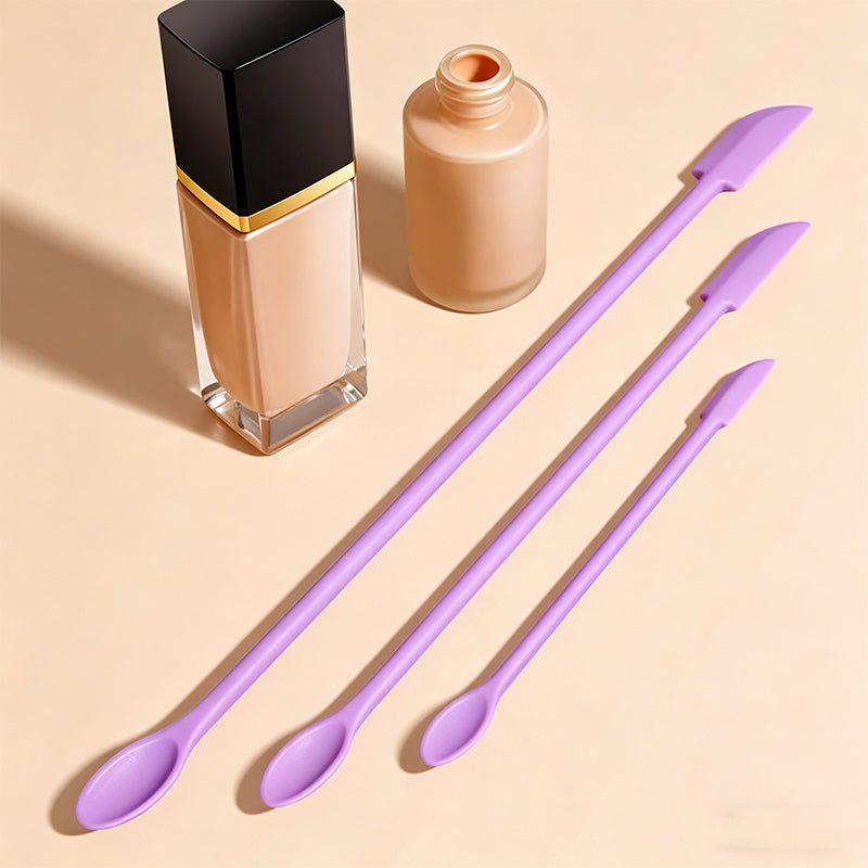 Dual-Ended Silicone Bottle & Jar Scraper for Skincare & Kitchen Use