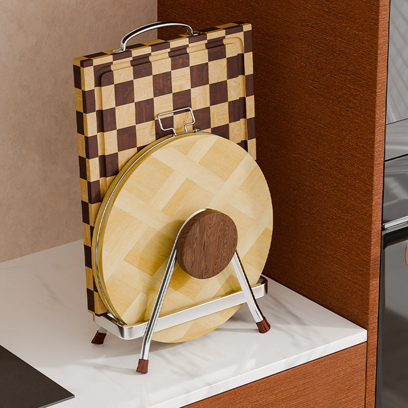 Beech Wood Cutting Board Rack with Rust-Resistant Frame