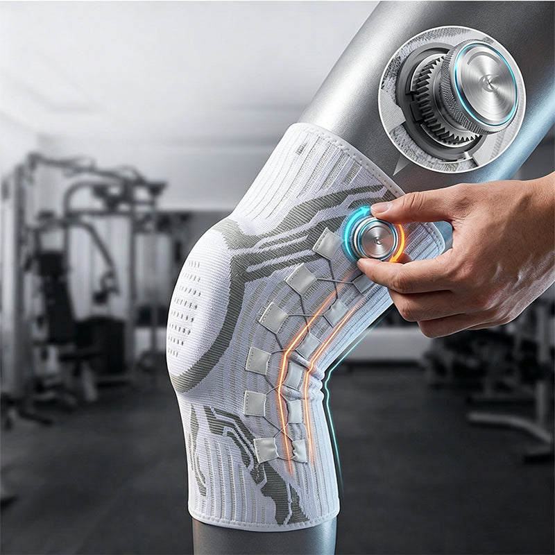 Dial Adjustable Knee Brace with Silicone Cushion Support