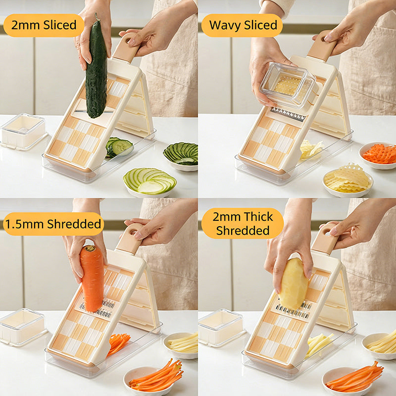 4-in-1 Foldable Vegetable Slicer with Hidden Blade Storage