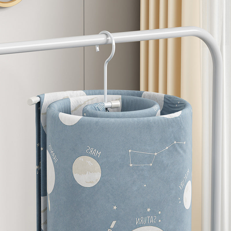 Foldable Stainless Steel Quilt Hanger for Blankets, Towels & Bedding