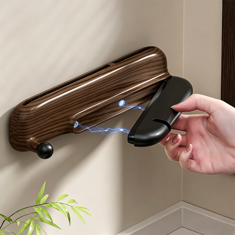 No-Drill Wall-Mounted Knife Holder with Magnetic Sharpener