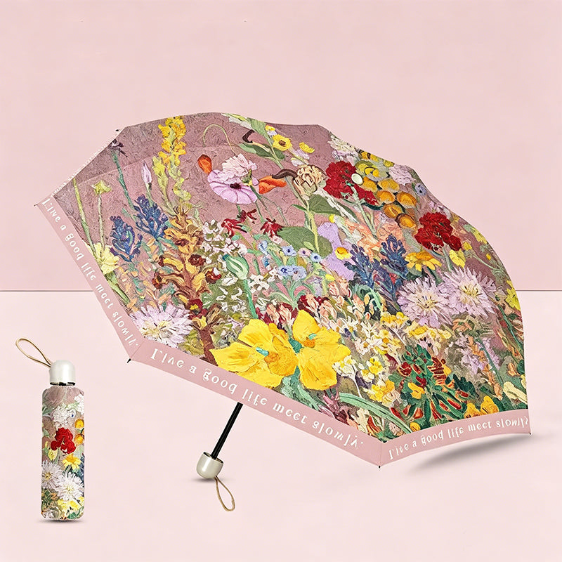Portable Oil Painting Sun & Rain Umbrella