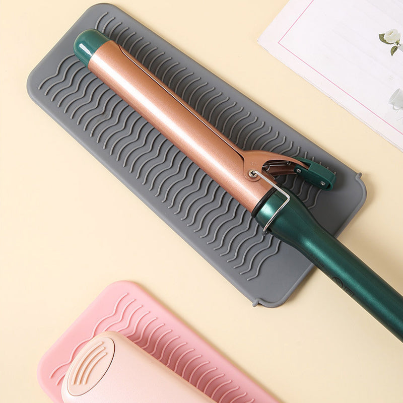 Non-slip Silicone Heat-Resistant Mat & Storage Pouch for Heated Tools