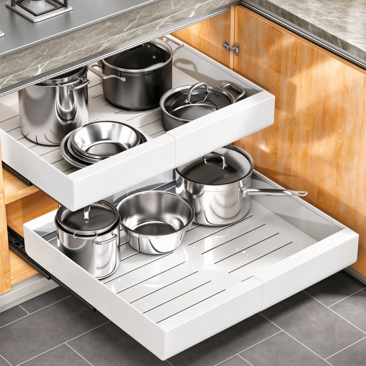 Expandable Pull-Out Cabinet Drawer