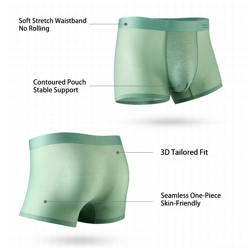 Men’s Breathable Stretch Ice Silk Boxer Briefs