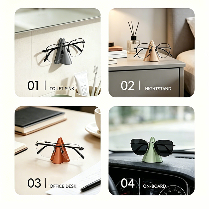 Silicone Nose-Shaped Glasses Holder – Wall Mount & Desk Stand