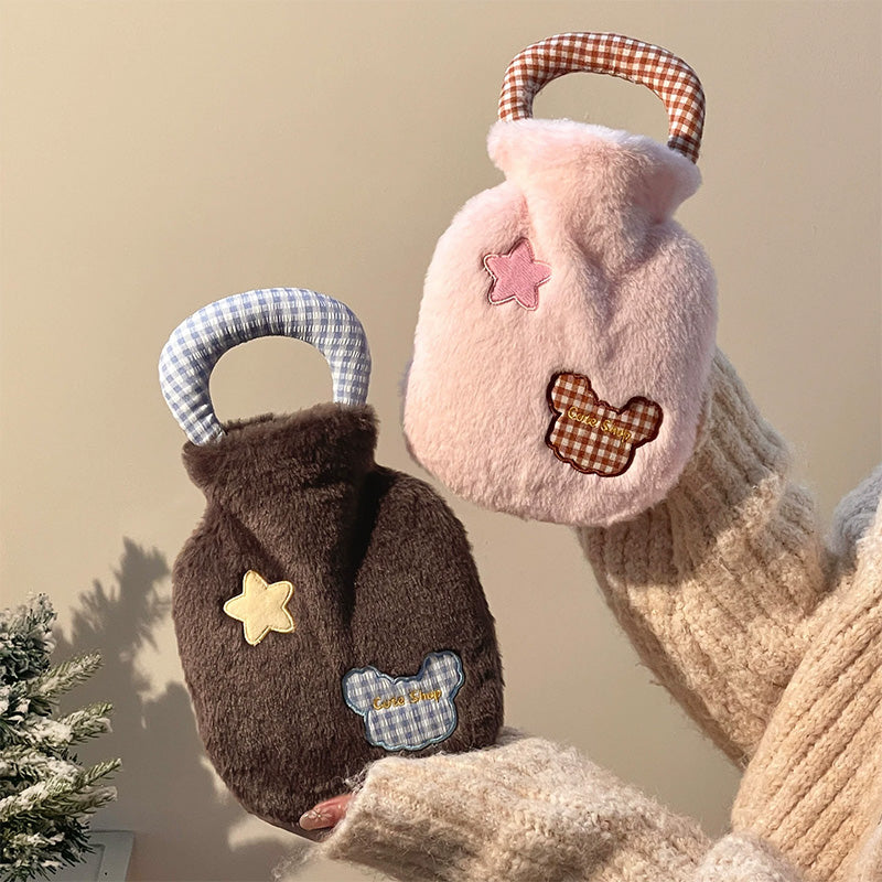 Cozy Plush Hot Water Bottle with Removable Cover